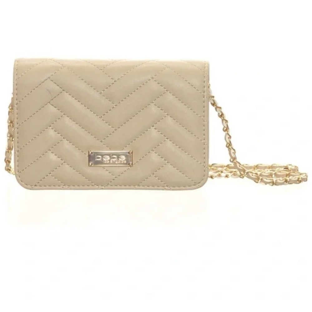 NWT Bebe Sophia Small Sand Beige Crossbody Purse